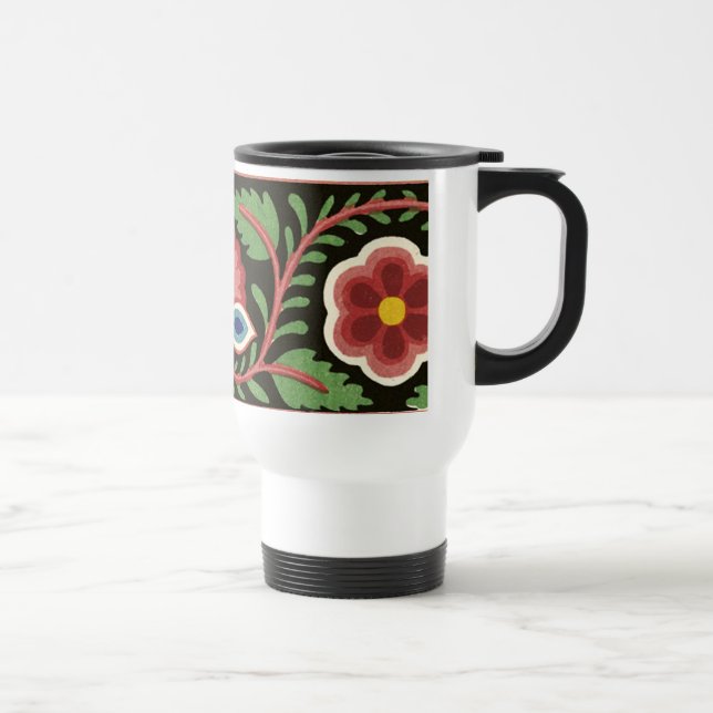 Farbenfrohe Blume Design Travel Mug Reisebecher (Rechts)