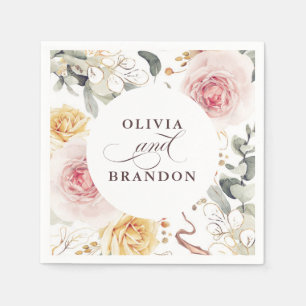 Farbenfrohe Blume Elegante Hochzeit Serviette