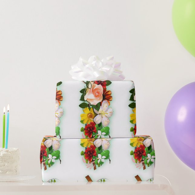 Farbenfrohe Blume Elegante Moderne Geschenke Geschenkpapier (Partygeschenke)