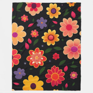 Farbenfrohe Blume Fleecedecke