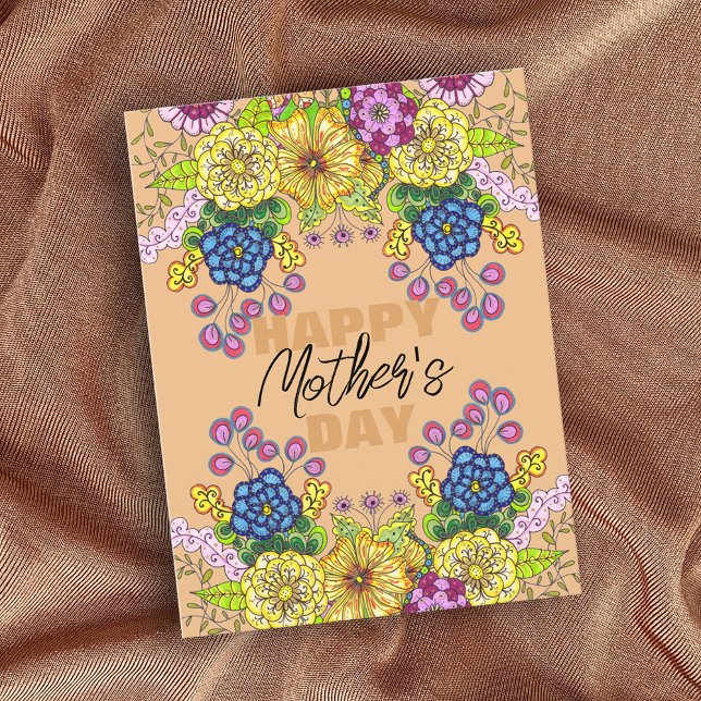 Farbenfrohe Blume Foliage Mother Day Postkarte (Von Creator hochgeladen)