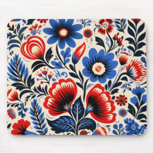Farbenfrohe Blume Folkloremuster Mousepad