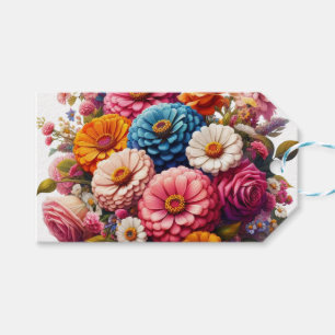 Farbenfrohe Blume/Frühling Zinnia/Rose Geschenkanhänger