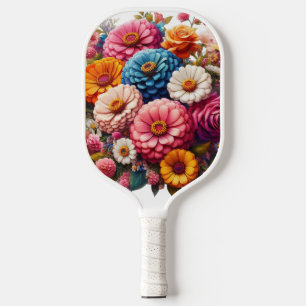 Farbenfrohe Blume/Frühling Zinnia/Rose Pickleball Schläger