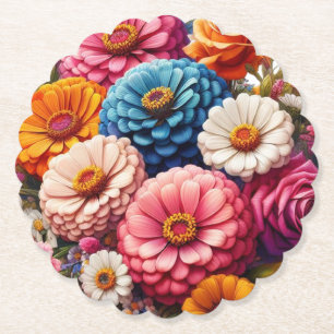 Farbenfrohe Blume/Frühling Zinnia/Rose Untersetzer