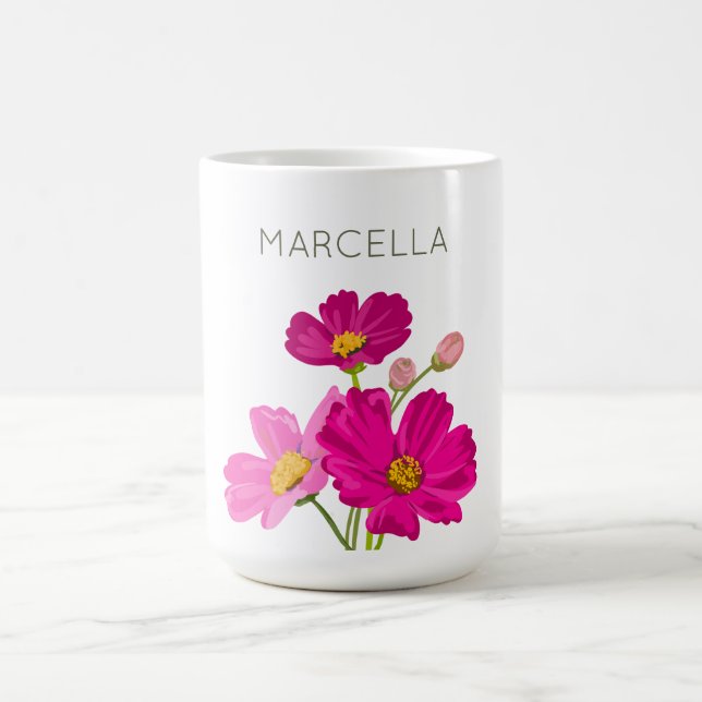 Farbenfrohe Blume für den hellen Gartenkosmos Kaffeetasse (Mittel)