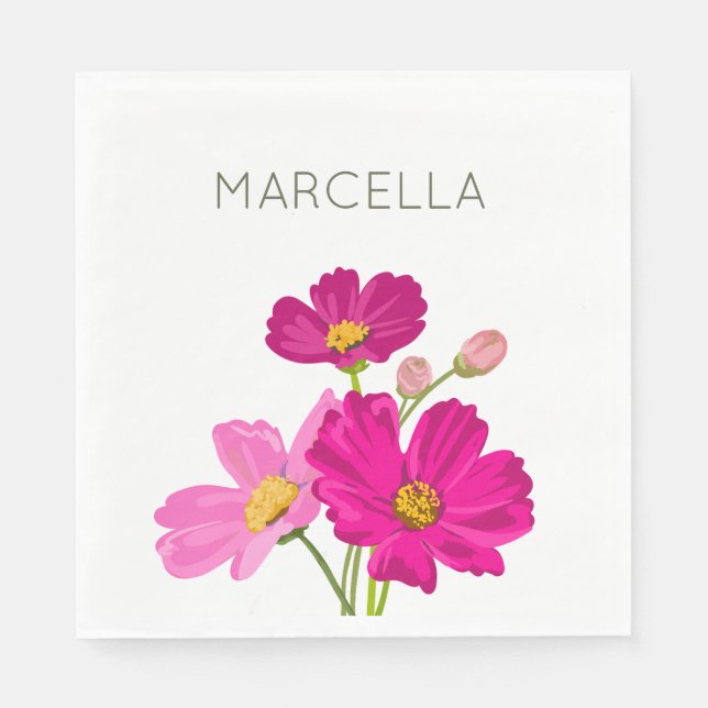 Farbenfrohe Blume für den hellen Gartenkosmos Serviette (Vorderseite)