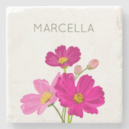 Farbenfrohe Blume für den hellen Gartenkosmos Steinuntersetzer