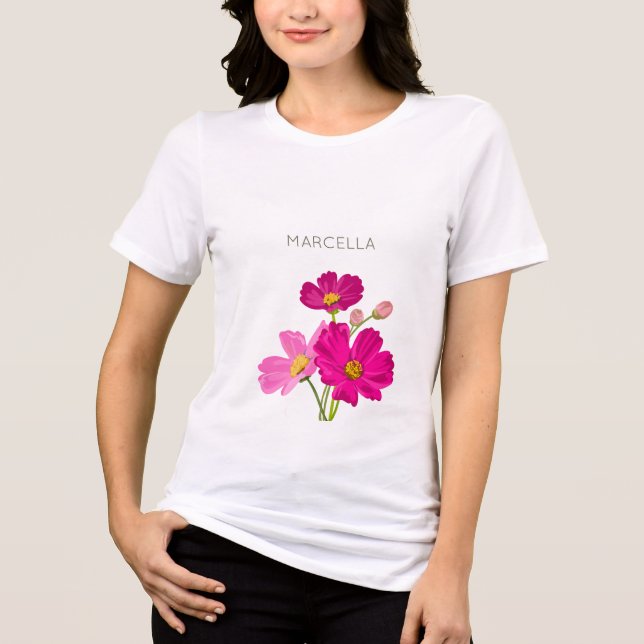 Farbenfrohe Blume für den hellen Gartenkosmos Tri-Blend Shirt (Vorderseite)
