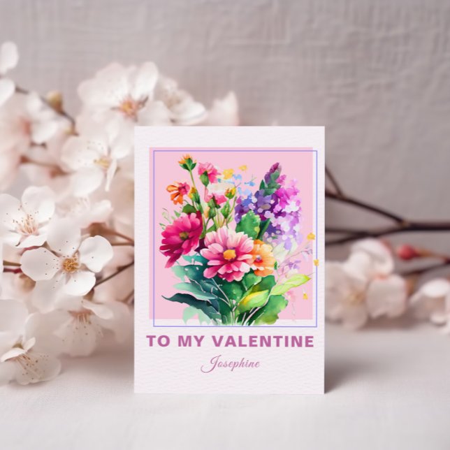 Farbenfrohe Blume für den Valentinstag Karte (Von Creator hochgeladen)