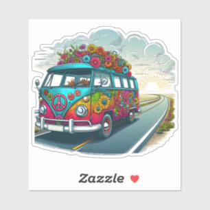 Farbenfrohe Blume gepflegt Van Reisen bei Sonnenun Aufkleber