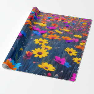 Farbenfrohe Blume Geschenkpapier