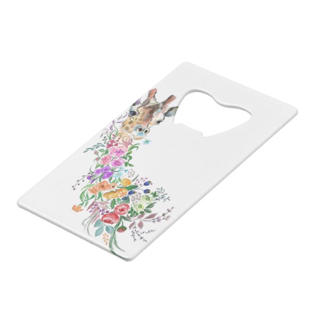 Farbenfrohe Blume Giraffe Flaschenöffner (Vorderseite Schrägansicht)