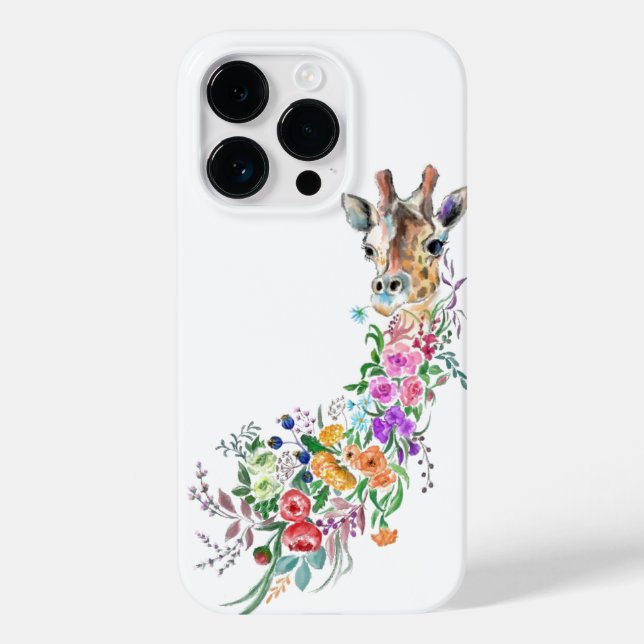 Farbenfrohe Blume Giraffe iPhone Case Malerei (Rückseite)