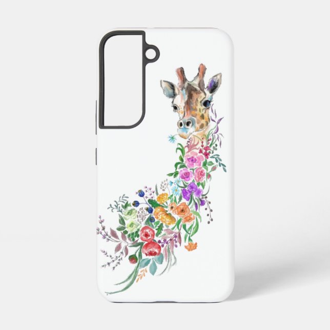 Farbenfrohe Blume Giraffe Samsung Galaxy Hülle (Rückseite)