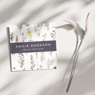 Farbenfrohe Blume, Grüne, Floristrie, Blume Shop Quadratische Visitenkarte