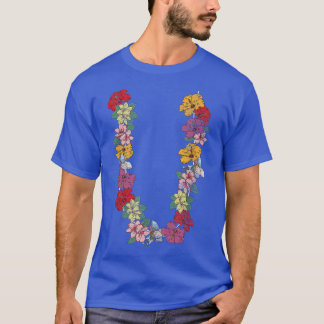 Farbenfrohe Blume Hawaiianische Blume Kette Sommer T-Shirt