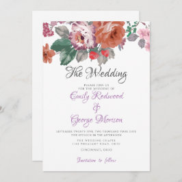 Farbenfrohe Blume Hochzeit Einladung