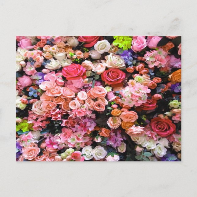 Farbenfrohe Blume im Blumenstrauß Postkarte (Vorderseite)