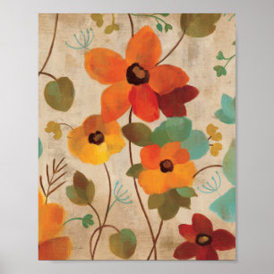 Farbenfrohe Blume im Hintergrund Poster