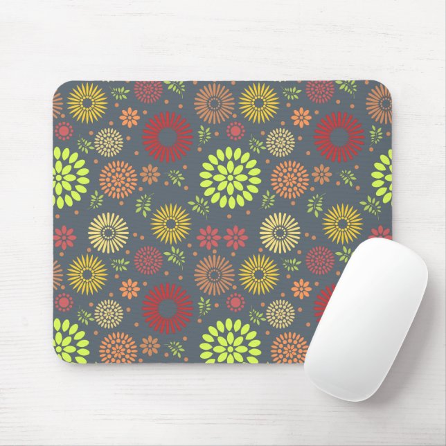 Farbenfrohe Blume in warmen Farbtönen Mousepad (Mit Mouse)