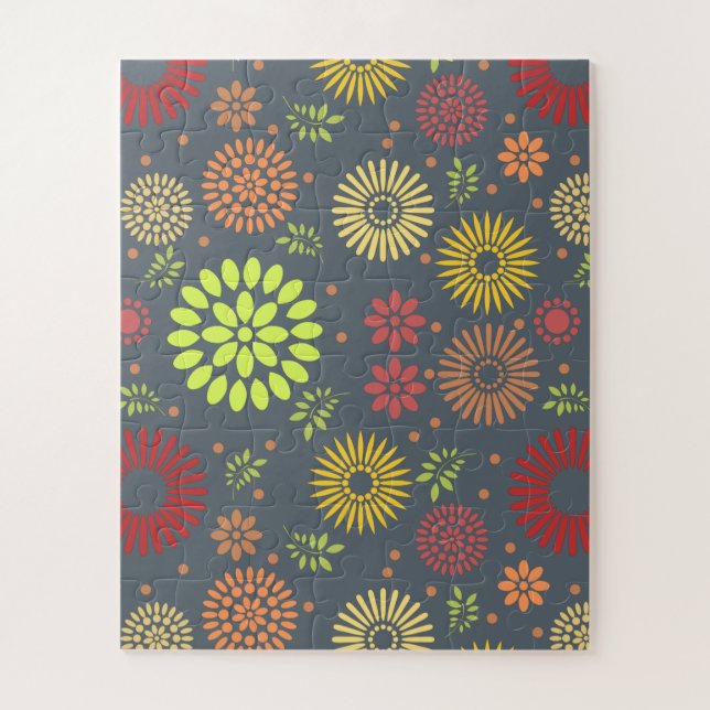 Farbenfrohe Blume in warmen Farbtönen Puzzle (Vertikal)