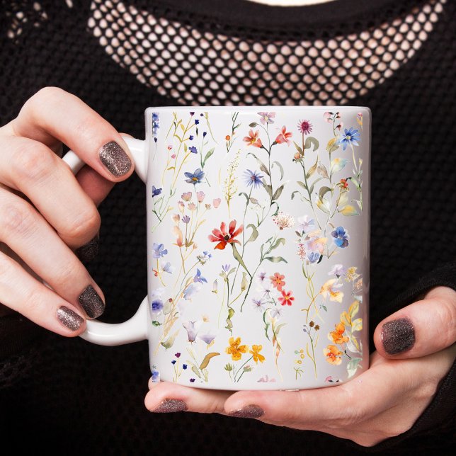 Farbenfrohe Blume Kaffeetasse (Von Creator hochgeladen)