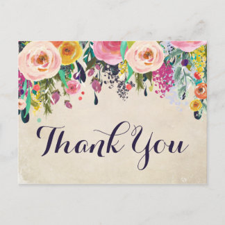 Farbenfrohe Blume Kinderdusche Danke Postcard Postkarte