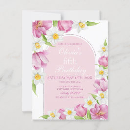 Farbenfrohe Blume Kindergeburtstag Postkarte