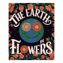 Farbenfrohe Blume Kunst Inspiriere Text Poster