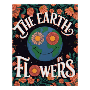 Farbenfrohe Blume Kunst Inspiriere Text Poster