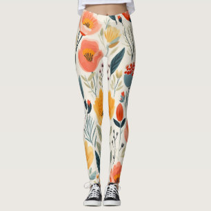Farbenfrohe Blume Kunst Leggings