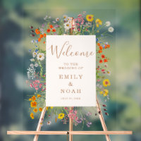Farbenfrohe Blume Land Hochzeit Willkommen