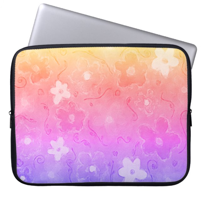 Farbenfrohe Blume Laptopschutzhülle (Vorderseite)