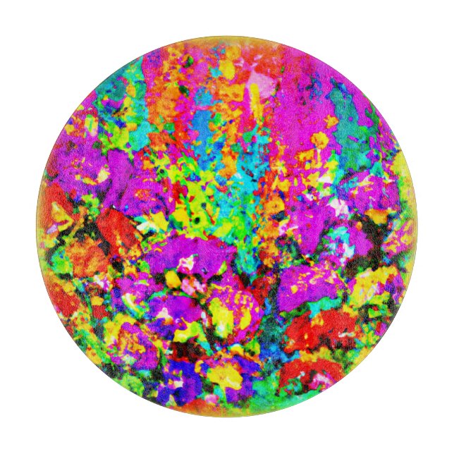 Farbenfrohe Blume Malerei. Jetzt kaufen Schneidebrett (Vorderseite)