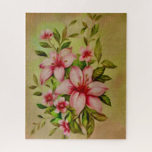 Farbenfrohe Blume mit Akryllischem Hintergrund Puzzle