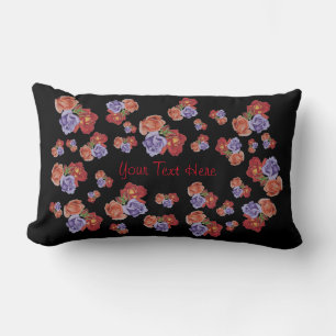 farbenfrohe Blume mit Rose und rote Rosen Lendenkissen