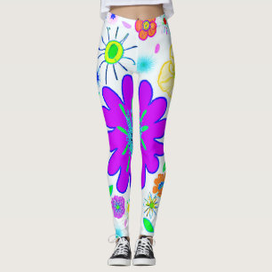Farbenfrohe Blume Muster Leggings
