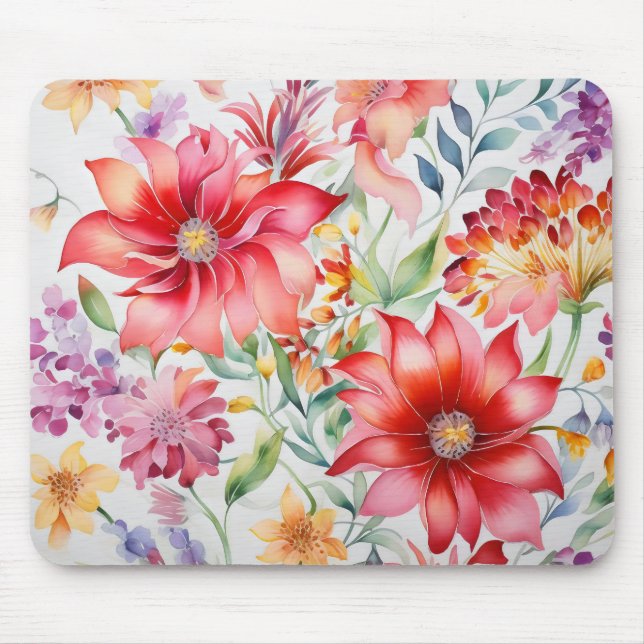 Farbenfrohe Blume Muster Mousepad (Vorne)
