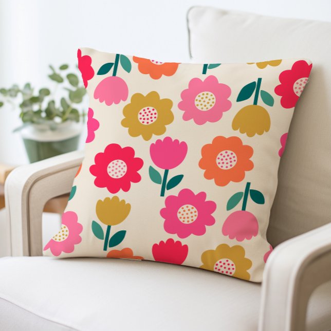 Farbenfrohe Blume Muster Pillow, dekorativ floral Kissen (Von Creator hochgeladen)