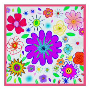 Farbenfrohe Blume Muster Poster