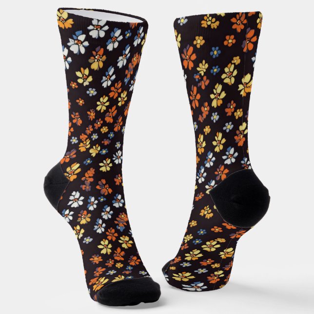 Farbenfrohe Blume Muster Socken (Gewinkelt)