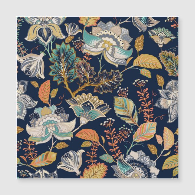 Farbenfrohe Blume: Nahtloser Hintergrund Magnetkarte (Vorderseite)