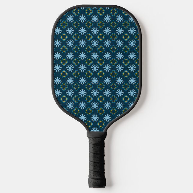 Farbenfrohe Blume Nahtloses Muster Pickleball Schläger (Vorderseite)