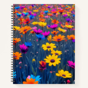 Farbenfrohe Blume Notizbuch