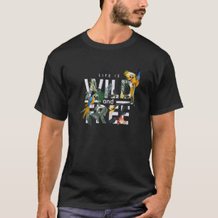 Farbenfrohe Blume Parrot Sprichwort Das Leben ist T-Shirt