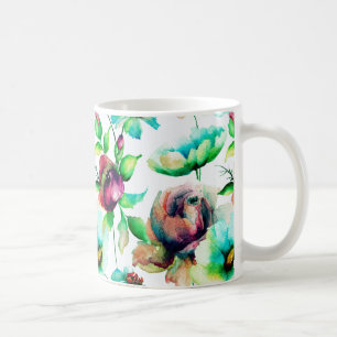 Farbenfrohe Blume Patten Tasse