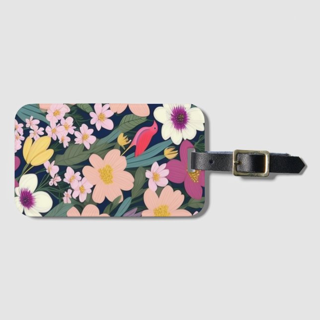 Farbenfrohe Blume pink hübsch Gepäckanhänger (Vorderseite (Horizontal))
