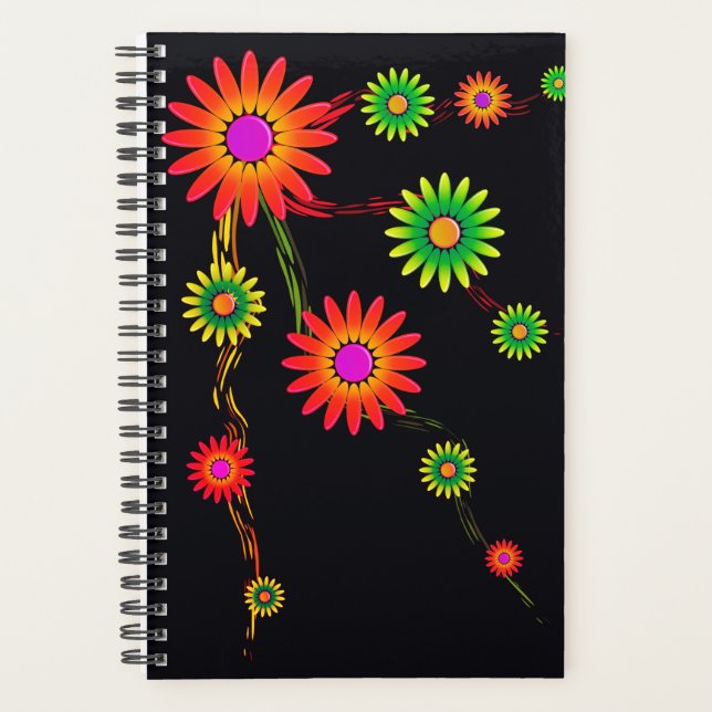 Farbenfrohe Blume Planer (Vorderseite)