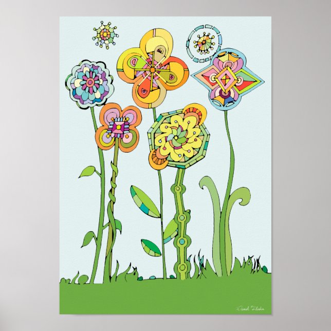 Farbenfrohe Blume Poster (Vorne)